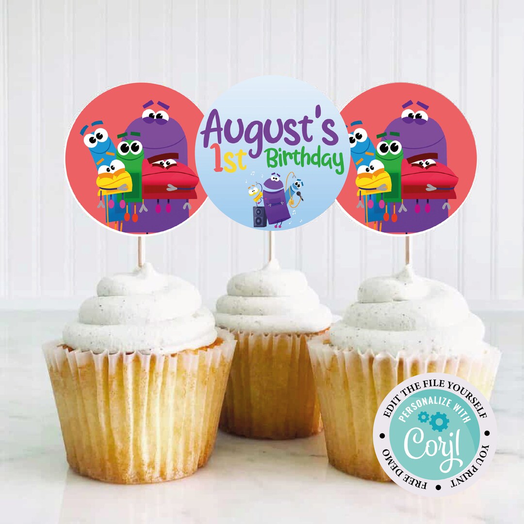 Editable Ask Storybots Cupcake Toppers, Favor Tags, Printable Storybots Cupcake Toppers ...
