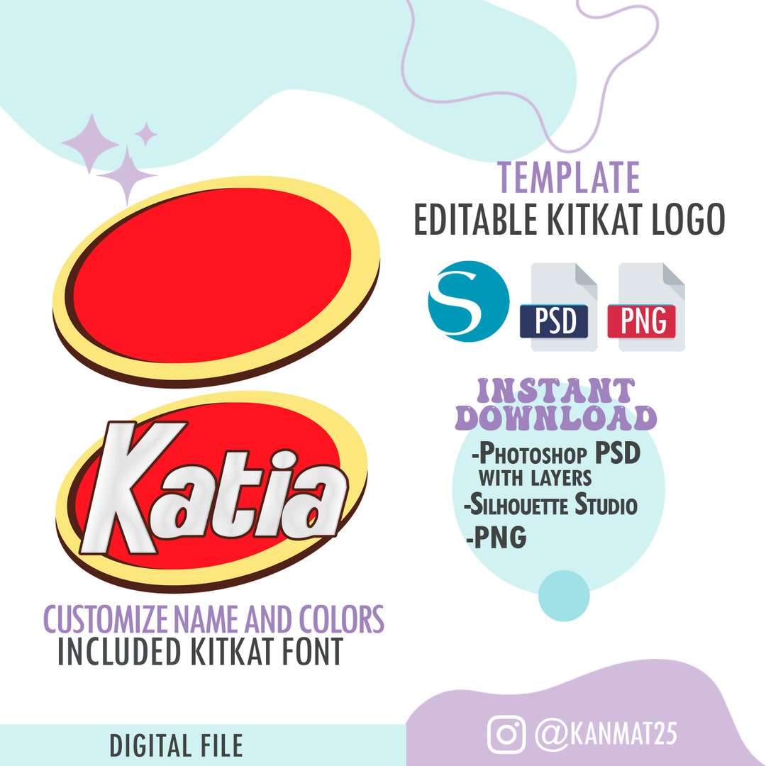 Editable Kitkat Logo/custom Kitkat Logo/template Kitkat/party Favors