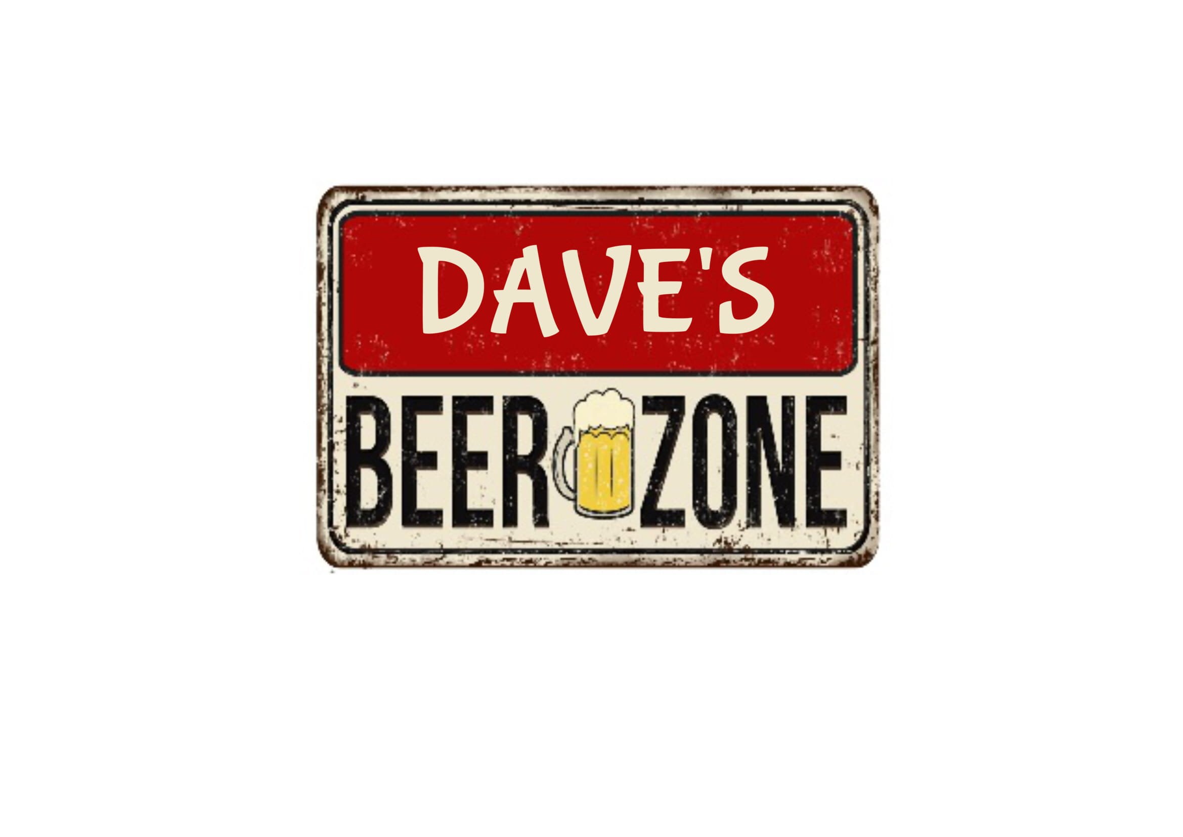 Metal Signs personalised Beer zone any name . Retro Funny Etsy