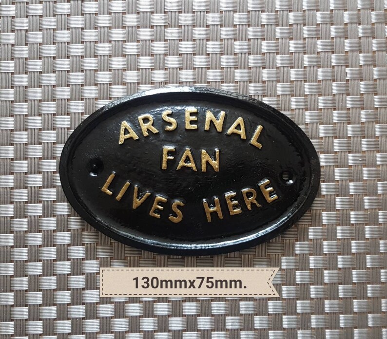 Arsenal Fan Lives Here.resin Retro Wall Door Plaque. Etsy UK