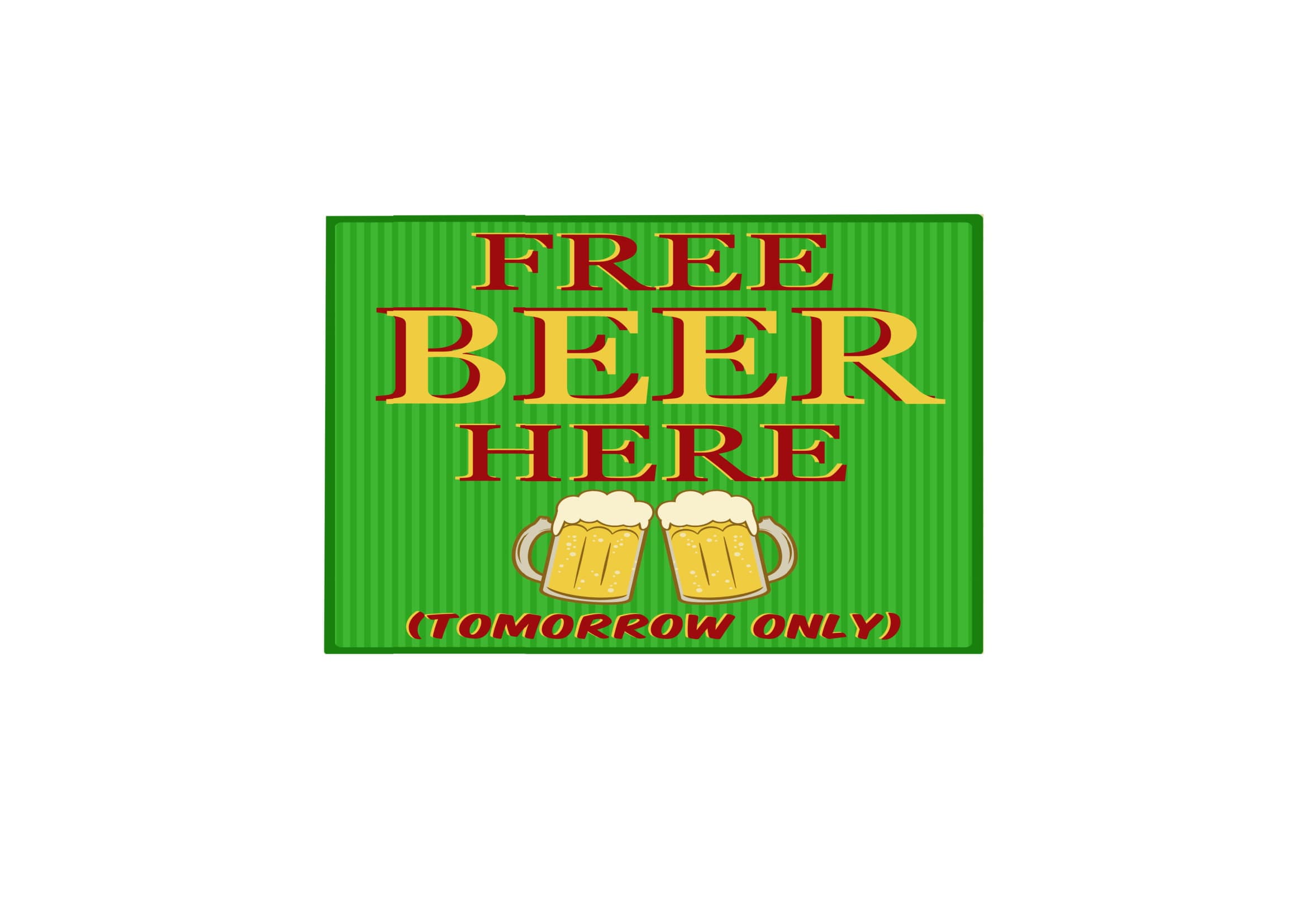 Metal Signs free beer here tomorrow 2. Retro Funny Wall Plaque Etsy