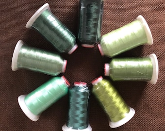 Green Tone Polyester Machine Embroidery Thread, 1100 Yards