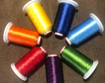 Rainbow Embroidery Thread Set – 7 Cones, Polyester 40WT (1000m/1100yd)