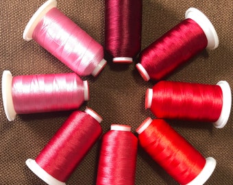 Polyester Machine Embroidery Thread 1000m Pink and Red Color