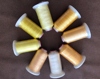 Yellow Polyester Machine Embroidery Thread, 1100 Yards
