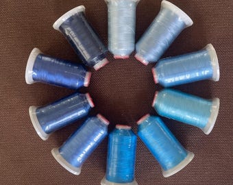 Blue Embroidery Thread Set – 10 Cones Polyester 40wt