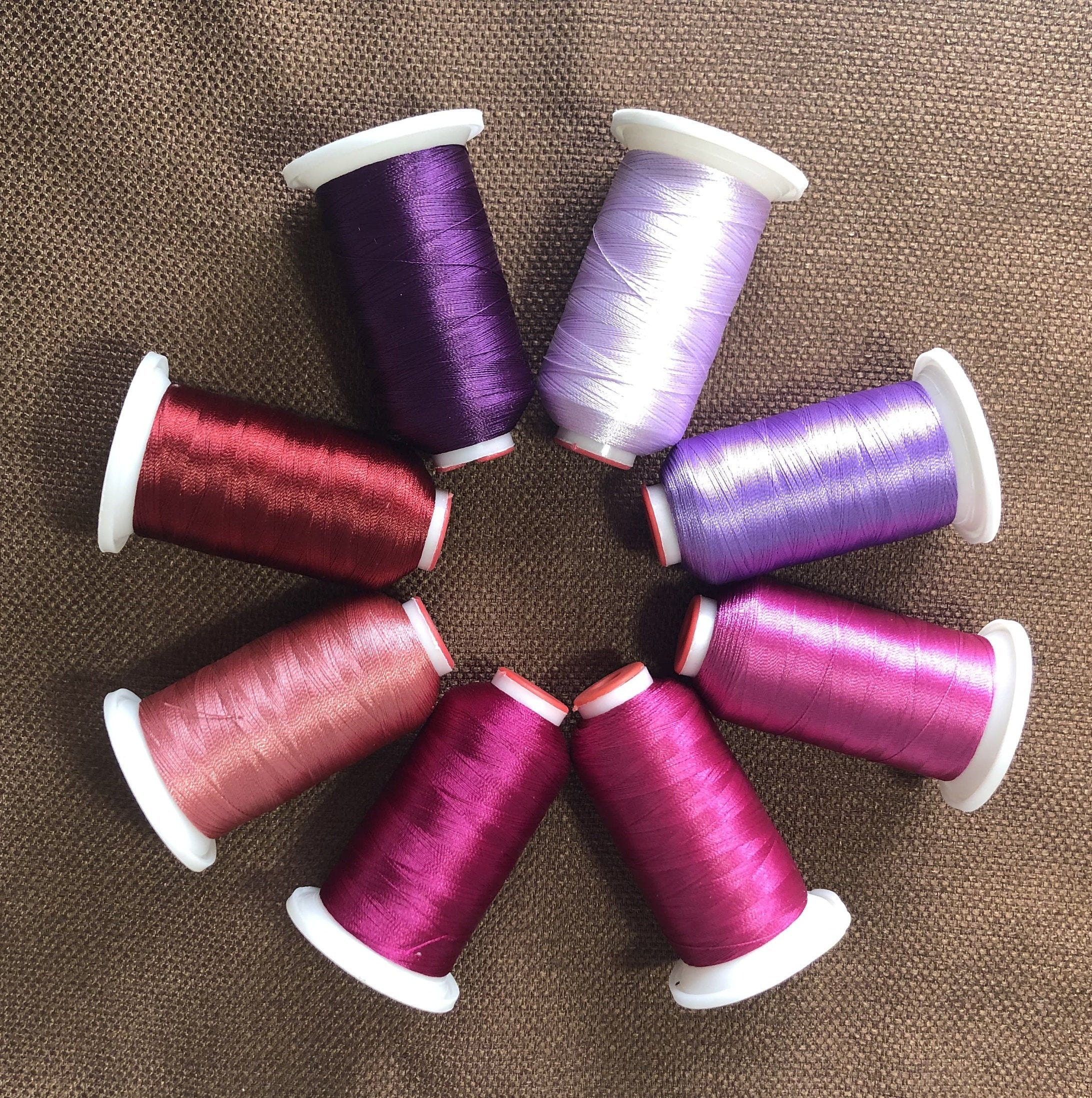 Threadart Variegated Polyester Embroidery Thread - 40wt - 1000M - 25 Colors Available - No. 9 - Violets, Purple