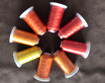 Orange Tone Polyester Machine Embroidery Thread: 1000m, 40wt