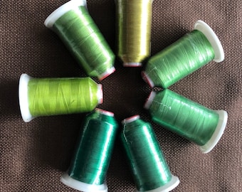 Green Polyester Machine Embroidery Thread, 1100 Yards, 40wt