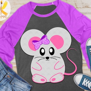 Mouse SVG | Girl Mouse SVG | Cute Mouse SVG | Baby Animal Svg | Cricut File