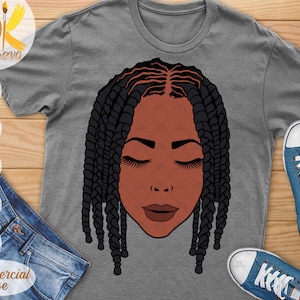 Black Woman With Braids SVG Afro Woman SVG Afro Girl SVG Black Girl Magic Svg Cricut File image 1