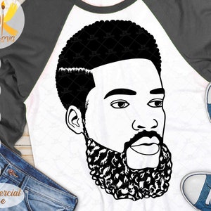 Black Man with Beard SVG | Afro Man Svg | Dope Black Dad SVG | Man Silhouette SVG | Cricut File