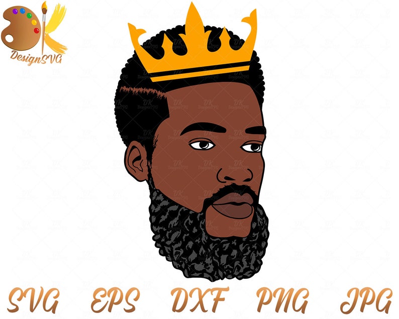 Download Black King SVG Black Man with Beard SVG Afro Man with | Etsy