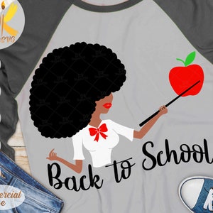 Black Teacher SVG | Back To School SVG |  Afro Woman Educator Svg | Black and Educated SVG | Cricut File
