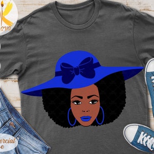 Black Woman SVG | Afro Woman With Hat SVG | Fashion SVG | Black Lady Svg | Cricut File