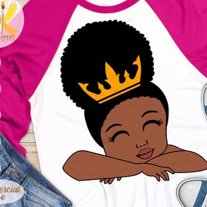 Afro Girl SVG | Cute Black Girl SVG | Afro Princess SVG | Black Peek a Boo Girl Svg | Cricut File