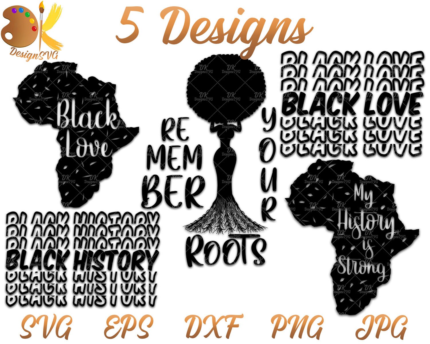 Afro Roots Graphics Black History Bundle SVG Afro Roots SVG Black Love SVG | Etsy
