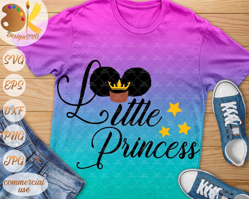 Download Black Little Princess SVG Afro Girl SVG Black Girl with | Etsy