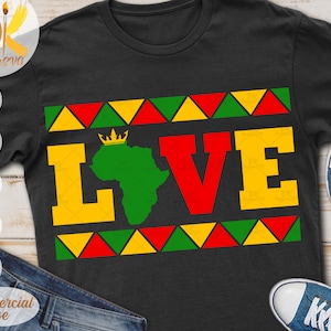 Love Africa SVG, Black History Month SVG, Juneteenth Svg, Africa Map Svg, Black Power SVG, Clipart, Png, Dxf, Silhoeutte File, Cricut File