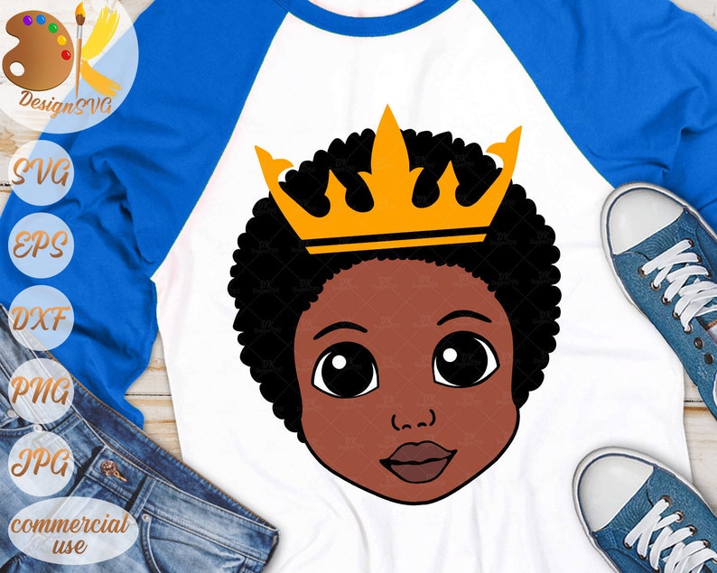 Download Afro Boy SVG Black Boy with Crown SVG Cute Afro Kid Svg | Etsy