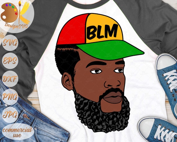 Black Lives Matter SVG Black Man With Beard SVG Afro Man - Etsy