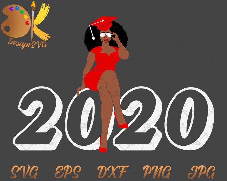 Download Black Woman Graduation SVG Class of 2020 SVG Black and | Etsy