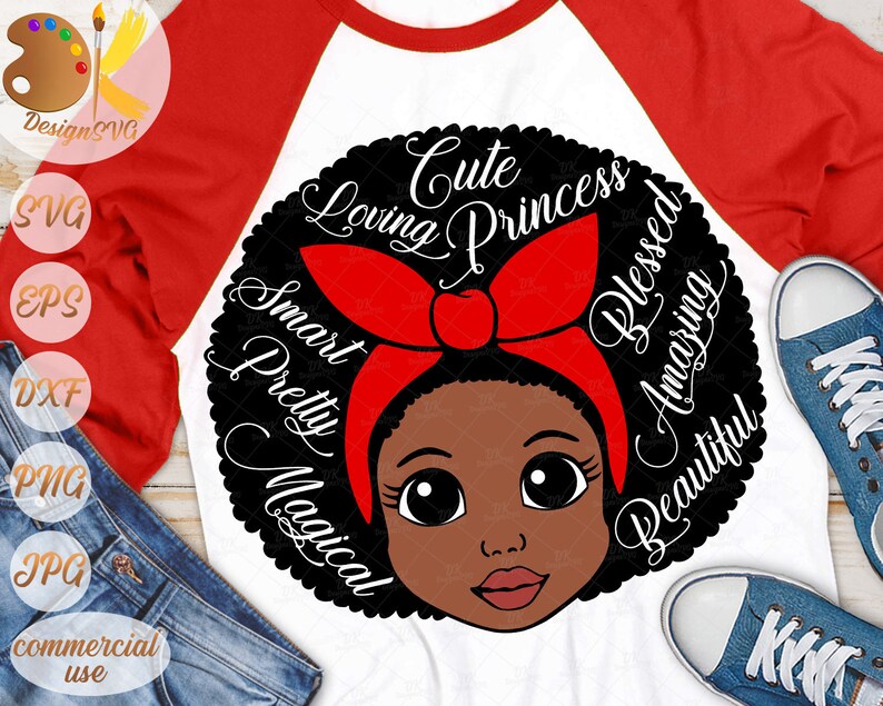 Download Black Girl with Words SVG Girl with Bandana SVG Natural | Etsy
