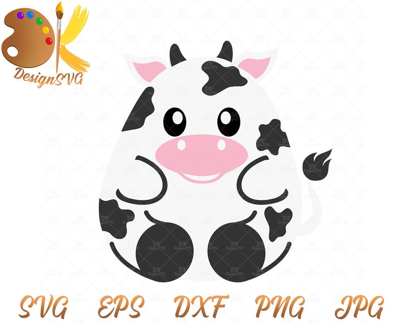 Download Cute Cow SVG Baby Cow SVG Farm Animal SVG Cow Clipart | Etsy
