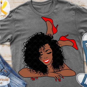 Afro Woman with High Heels SVG | Black Woman SVG | Fashion SVG | Black Girl Magic Svg | Cricut File