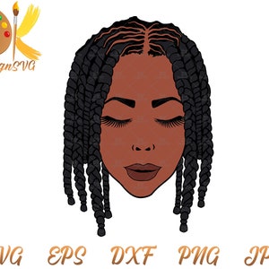 Black Woman With Braids SVG Afro Woman SVG Afro Girl SVG Black Girl Magic Svg Cricut File image 2