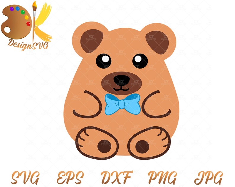 Baby Bear SVG Boy Bear SVG Cricut File Woodland Svg Cute Bear SVG