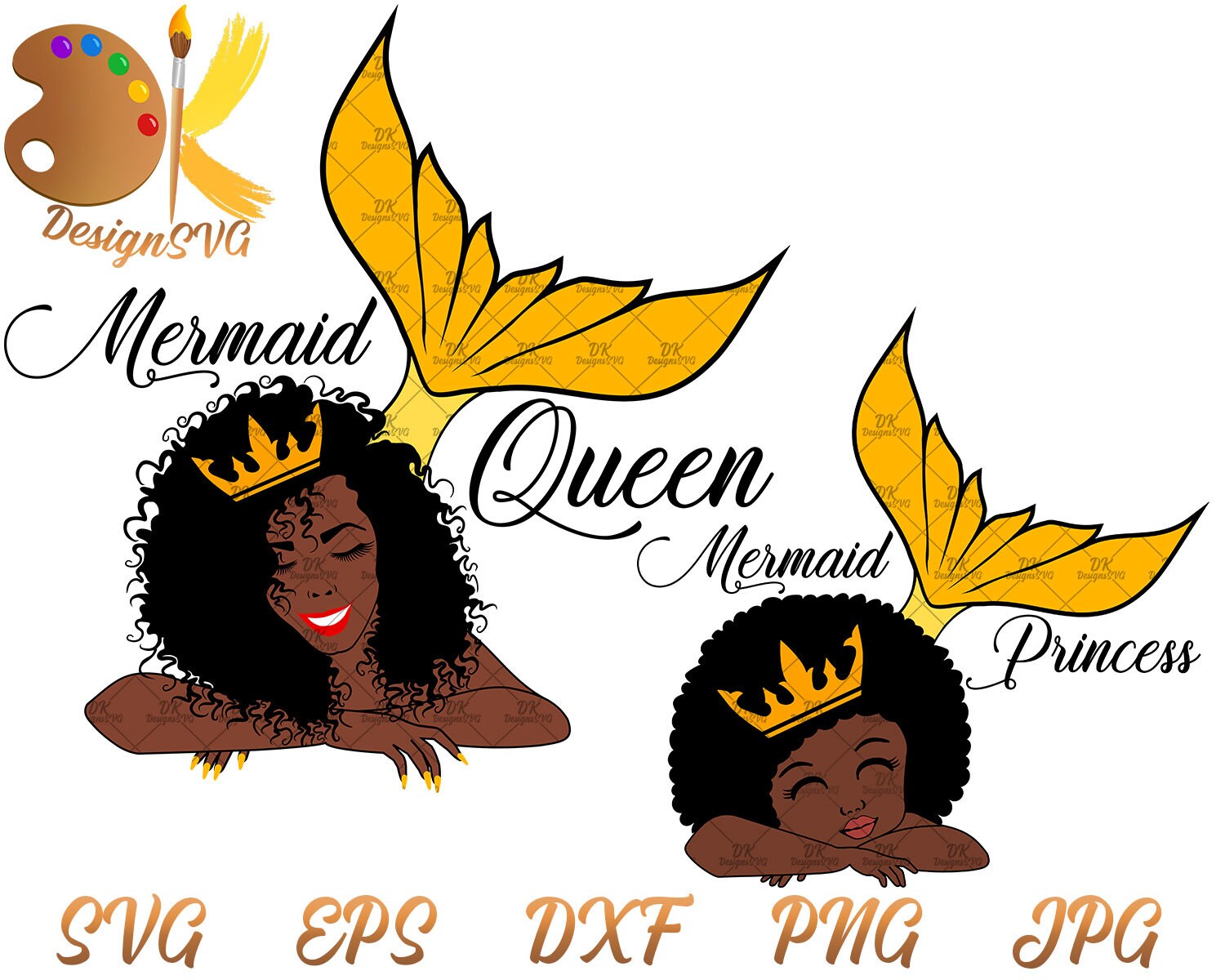 Download Mommy and Me SVG Black Woman Mermaid SVG Mother's Day | Etsy