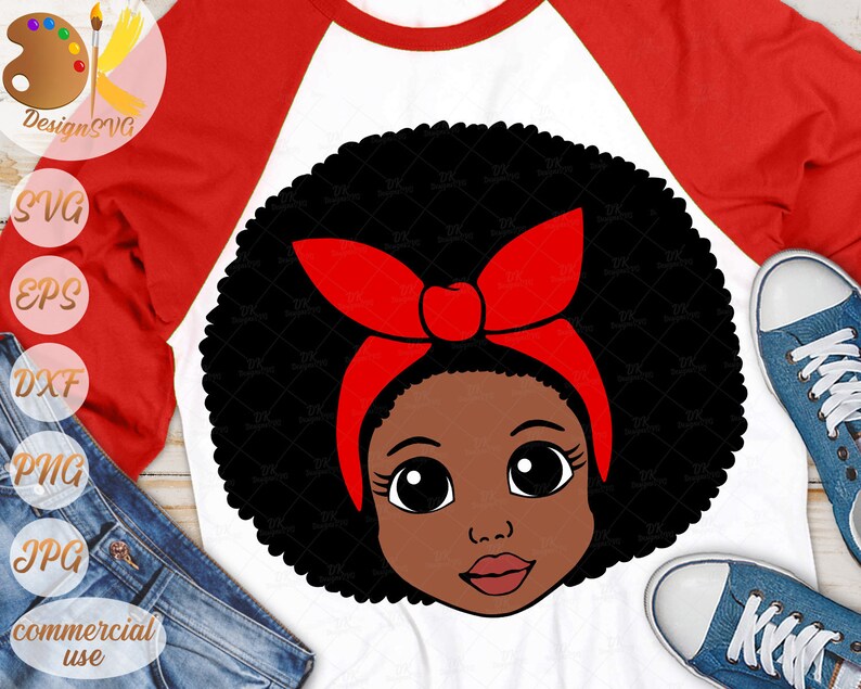 Download Black Girl with Bandana SVG Cute Afro Girl Svg Black Girl | Etsy