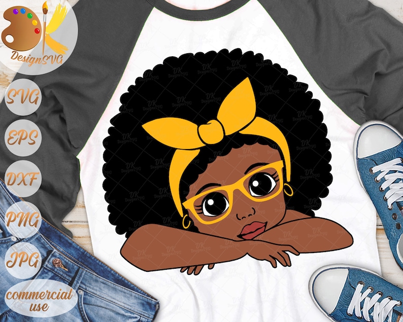 Download Black Girl with Glasses SVG Girl with Bandana SVG Black | Etsy
