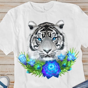 Tiger Sublimation Tiger Face Png Tropical Flowers Png Wild - Etsy