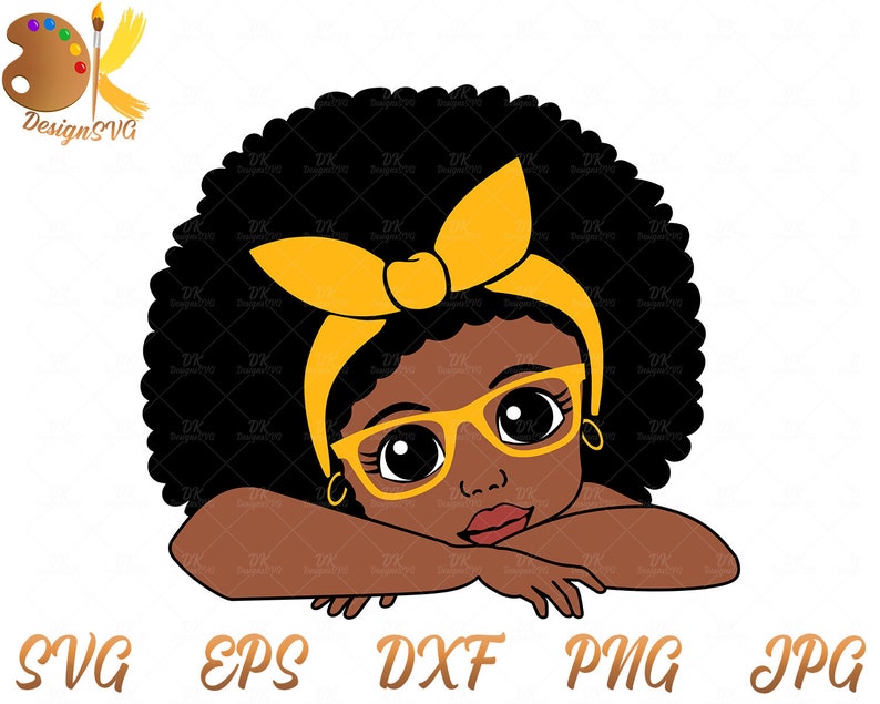 Download Black Girl with Glasses SVG Girl with Bandana SVG Black | Etsy