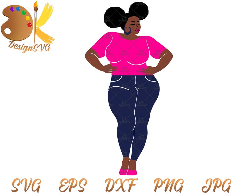 Download Black Thick Woman SVG Afro Woman SVG BBW Svg Black Girl | Etsy