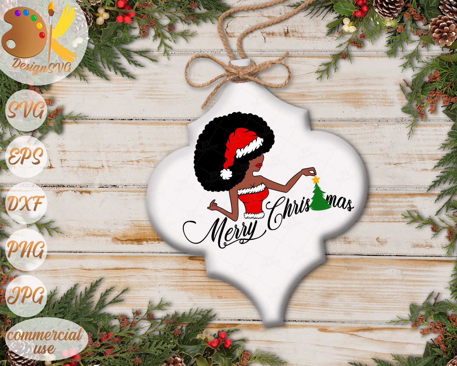 African American Christmas SVG Black Woman Svg Merry | Etsy