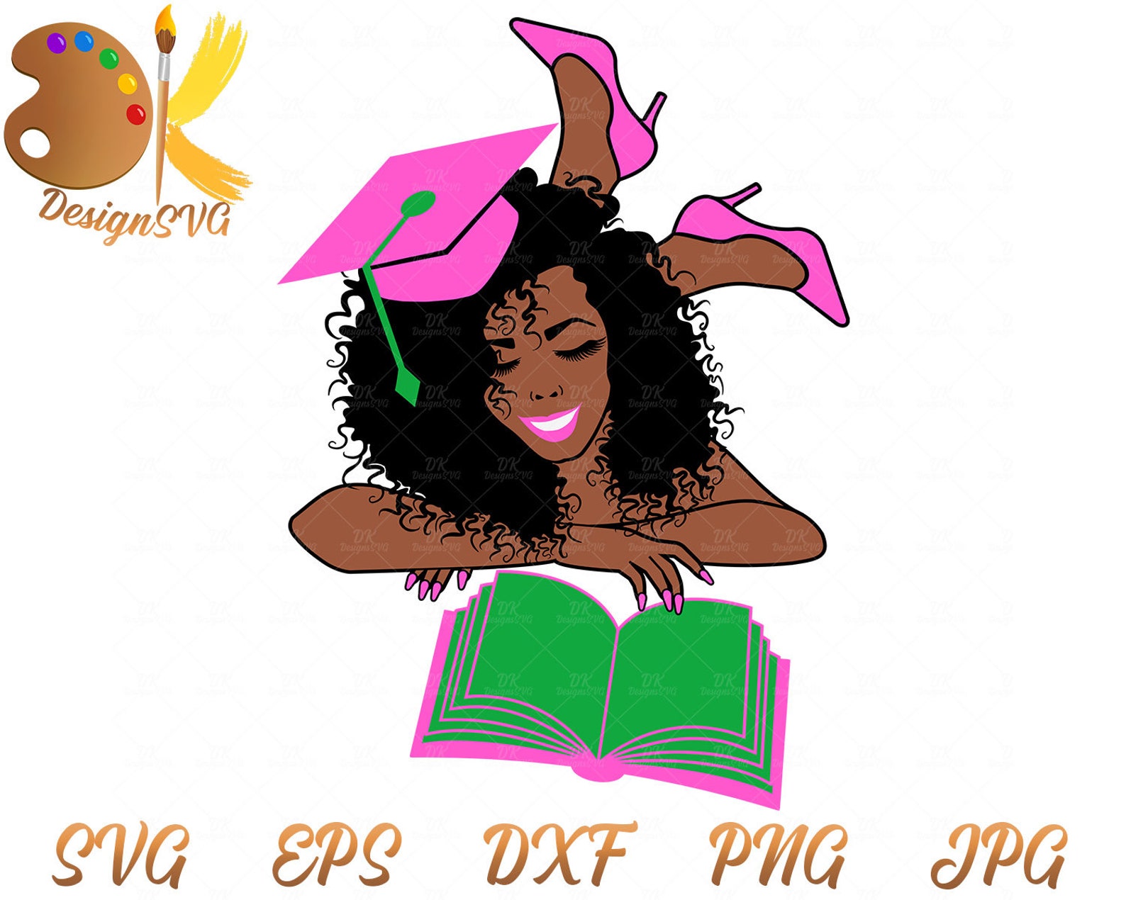 Black Woman Reading Book Svg Afro Woman Svg Black Girl Etsy