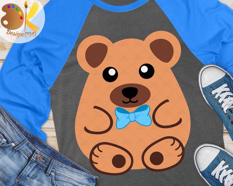 Baby Bear SVG Boy Bear SVG Cricut File Woodland Svg Cute Bear SVG