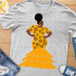 Mujer gruesa negra SVG Afro Woman SVG Señora Negra SVG Black Fashion Svg Archivo Cricut