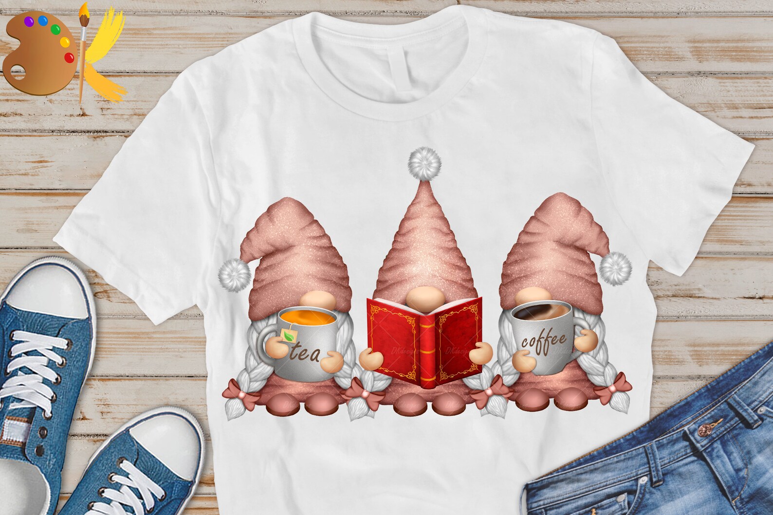 Book Gnomes Sublimation Coffee Gnome Png Tea Gnome Png - Etsy