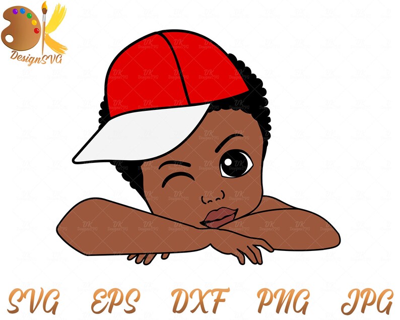 Download Black Boy SVG Little Boy with Cap SVG Black Boy Peek a Boo ...