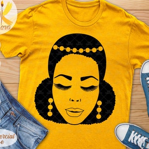 Afro Woman SVG | Black Woman SVG | Afro Puffs SVG | Afro Queen Silhouette Svg | Cricut File