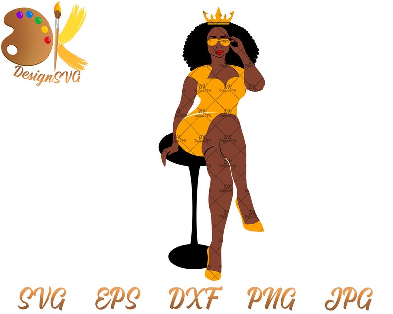 Download Afro Woman SVG BBW Svg Black Woman with Crown SVG Black | Etsy
