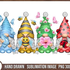 Frühlingsmädchen Wichtel Sublimation Png, Blumen Wichtel Clipart, Schmetterling Wichtel Png, Käfer Wichtel Png, Hello Spring Sublimation