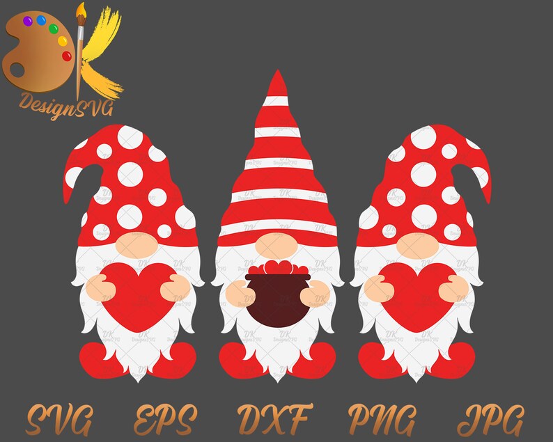 Download Valentines Day Gnomes SVG Valentine SVG Gnome Svg Gnome | Etsy