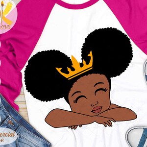 Black Girl SVG | Cute Afro Girl SVG | Afro Princess SVG | Black Peek a Boo Girl Svg | Cricut File