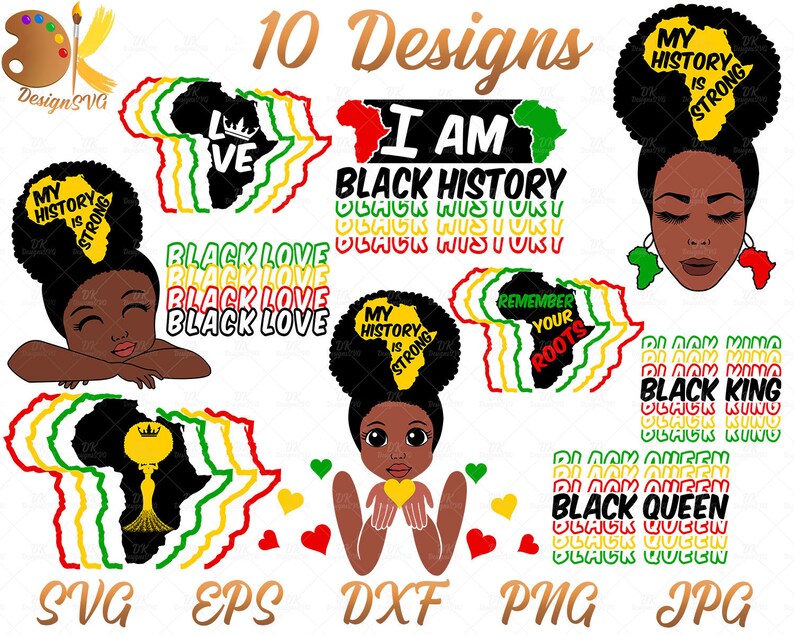 Download Black History Bundle SVG Black Woman SVG Black Girl SVG | Etsy