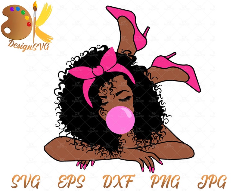 Download Afro Woman with Bandana SVG Black Woman SVG Black Girl | Etsy